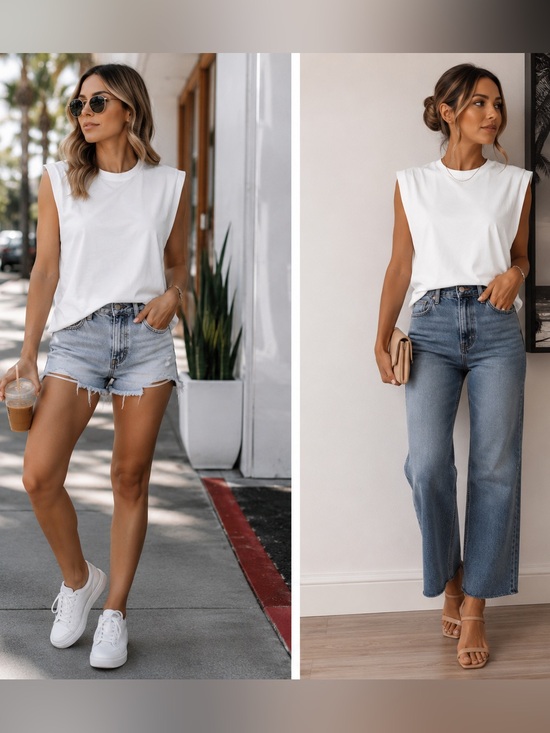 Abercrombie & Fitch Tops - Abercrombie & Fitch White Muscle Tee